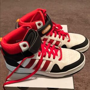Adidas High-Top Sneakers Red and White